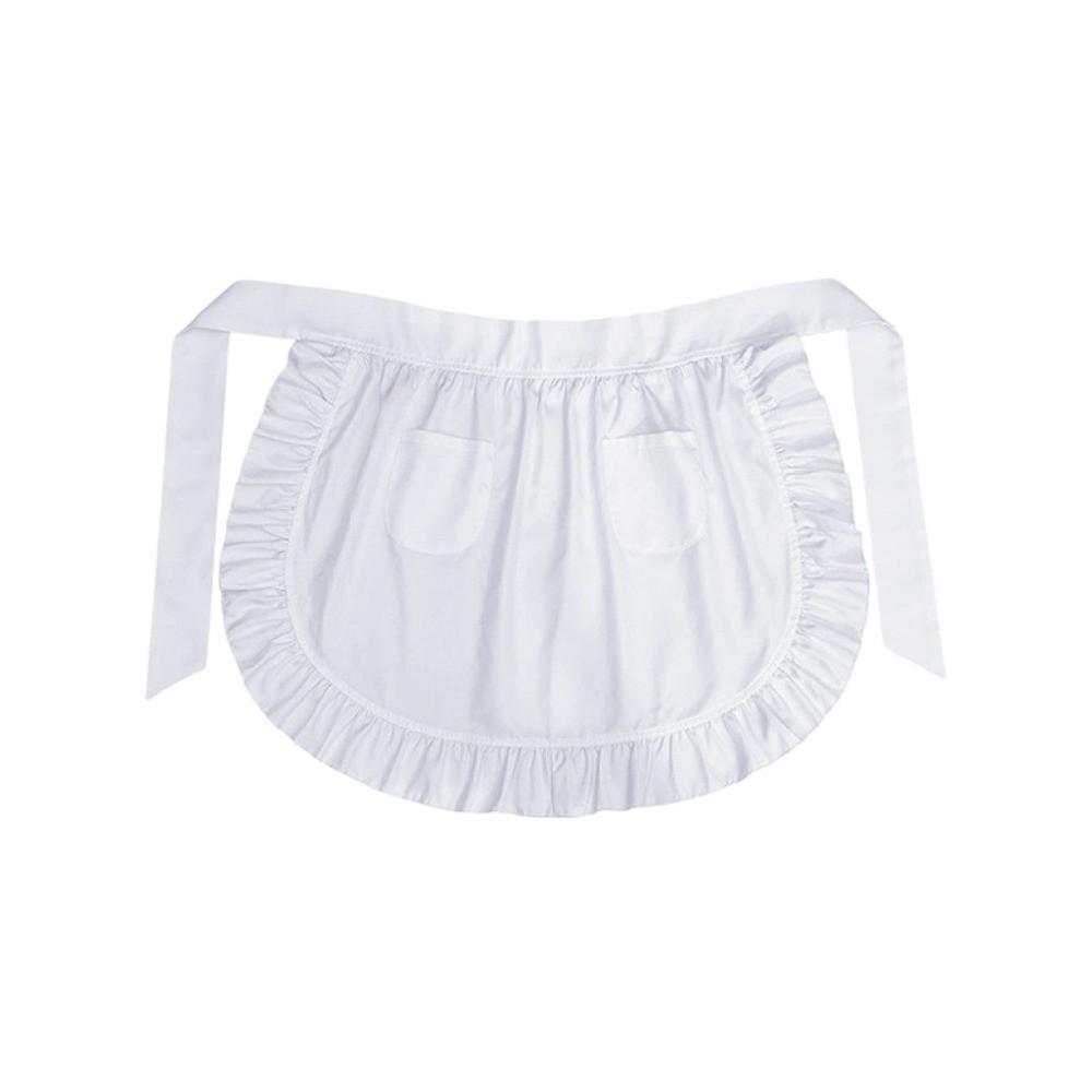 Cosplay Half Apron White Lolita Bonnet Hat Creative Maid Apron Hat Set Restaurant Work Chef Waiter