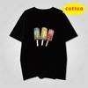 Summer Fresh Color Popsicle Handpainted Pattern Loose Casual Round Neck Short Sleeved Top