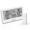 Baldr 8.5" Large Screen Weather Station RCC Atomic Alarm Clock Thermometer Hygrometer Moon Phases 100M Wireless Outside Forecast