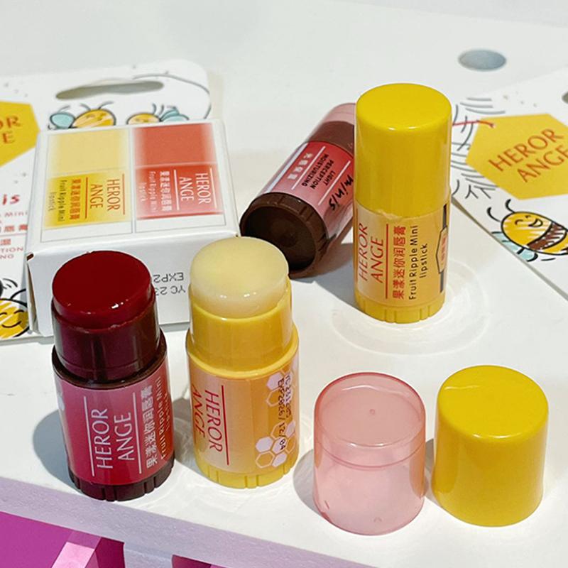 Herorange 2Pcs Fruit Mini Lip Balm Set Moisturizing Lipstick Moisturizing Autumn And Winter Lip Mask Anti-Drying