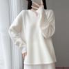 Women's Plus Size Wool Lace V-Neck Base Layer Sweater - Loose Fit for Autumn/Winter