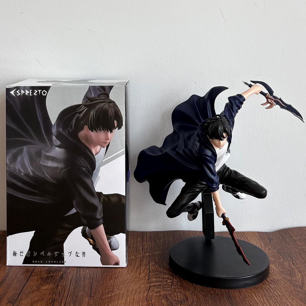 Solo Anime Figuur Sung Jinwoo Gevechtshouding Actiefiguur Sung Jin Woo beeldje PVC Model knap Verzameling Kindercadeau 13CM
