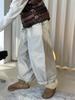 Louvre Winter Japanese Style Elastic Fleece Wide-Leg Balloon Pants - Women's Relaxed Fit