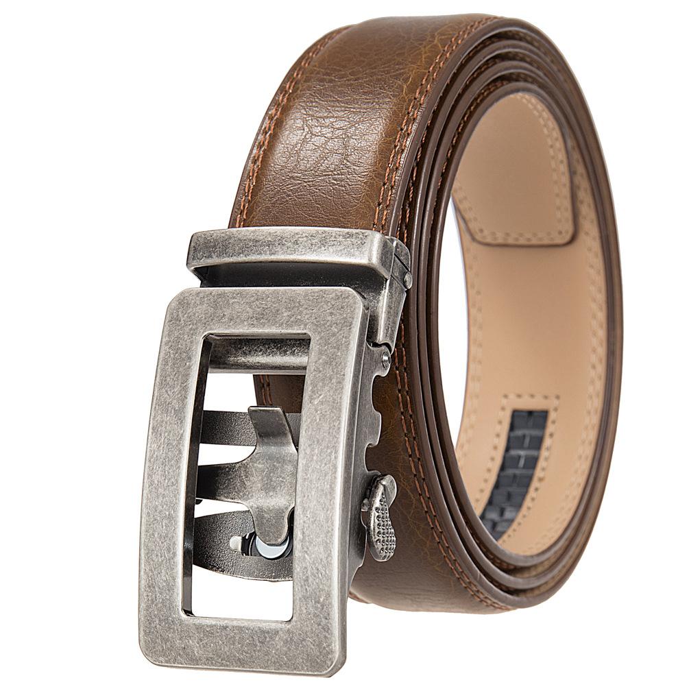 1Pcs Two-Layer Cowhide Automatic Buckle Belt, Men'S Belt, Business Belt Ly35-0838-1
