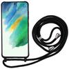 For Samsung Galaxy S21 FE 5G Shockproof Back Cover Flexible TPU Phone Case with Lanyard