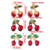 1pc 2pcs Enamel Green Leaf Red Cherry Earrings Charms Stainless Steel Fruit Necklaces Pendant Accessories DIY Jewelry Findings