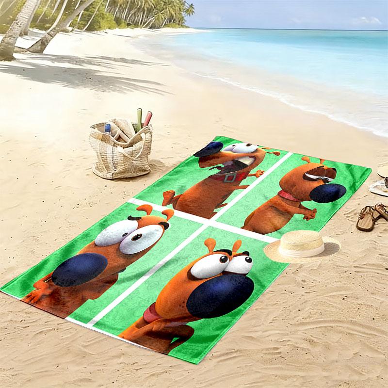 Pat the Dog Print Beach Towel, Large Soft Quick Dry Towel for Beach Camping Swimming