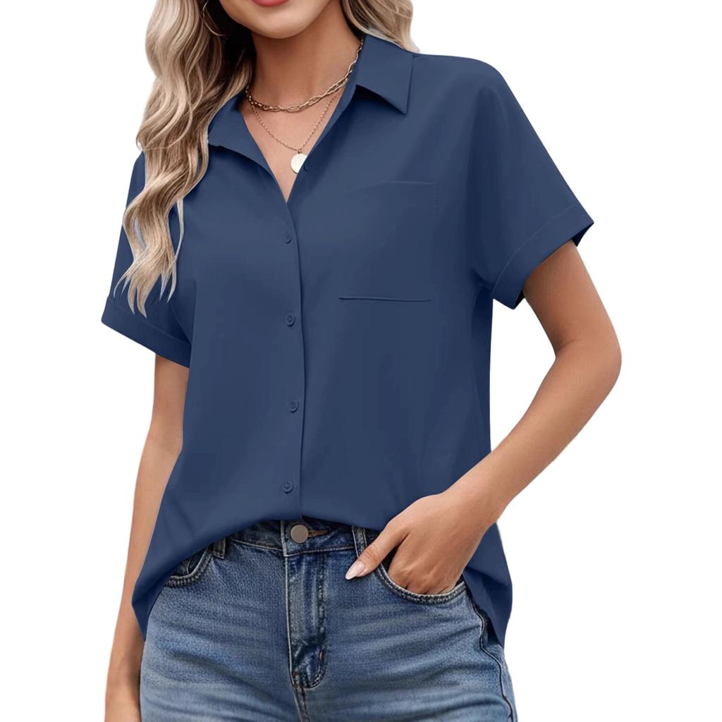 Women's Casual Shirt, Loose-fitting Short-sleeved Casual Top