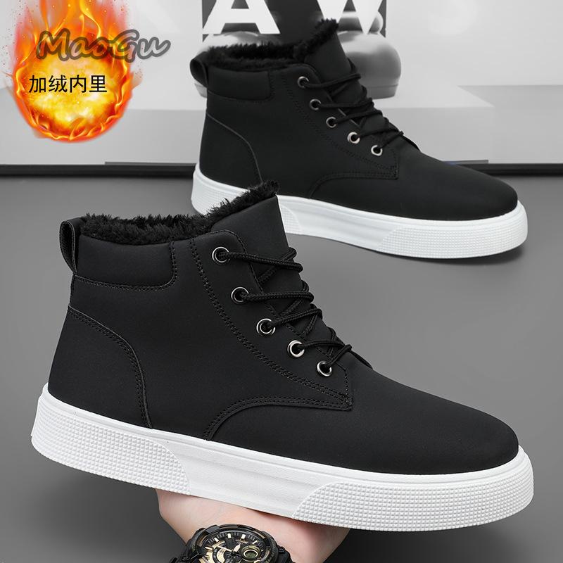 Mode Winter 2025 Herren Fleece Schneestiefel Warme Dicke Baumwolle Kurze Stiefel Schnürschuhe Rutschfeste Herren Sneaker Botas Para Hombre Größe 39-46