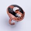 Black Onyx Gemstone Copper Eternity Statement New Electroformed Anniversary Ring V-55