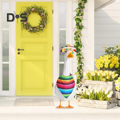 Mexican Goose Outfit Set for Lawn Goose Statue Mexican Sombrero And Bandana Scarf Goose Festive Costume for Cinco De Mayo Garden Party Patio Yard