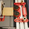 Heavy-Duty Aluminum Alloy Table Saw Stock Guide with Sliding Blocks and Double Wheel Bearing System, Featherboard with M6 Holing