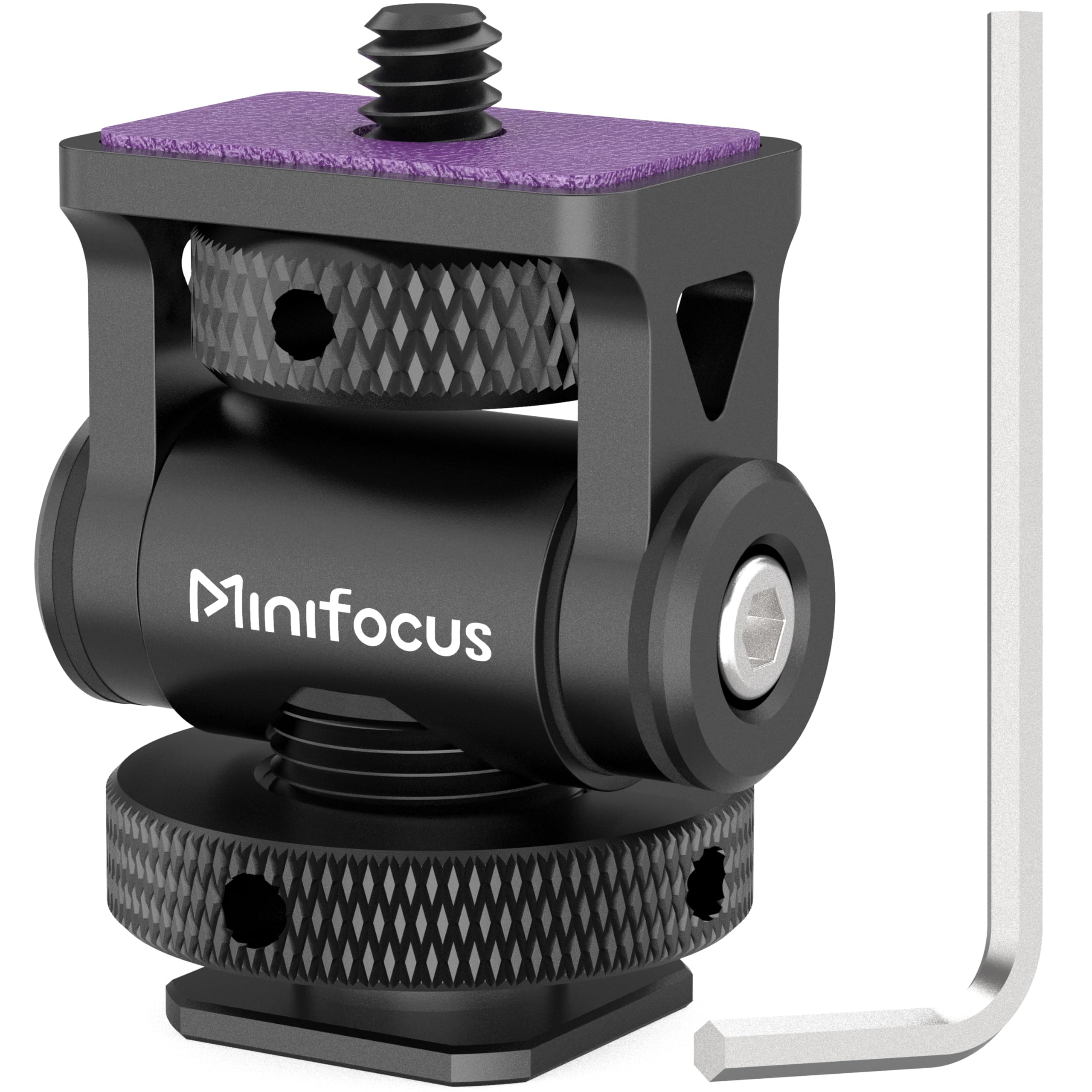 

MINIFOCUS Cold Shoe Camera Monitor Mount 5-inch & 7-inch Field Monitors 1/4-inch Screw 360° Rotation 160° Tilt Holder Camera Phone Cage LED Video