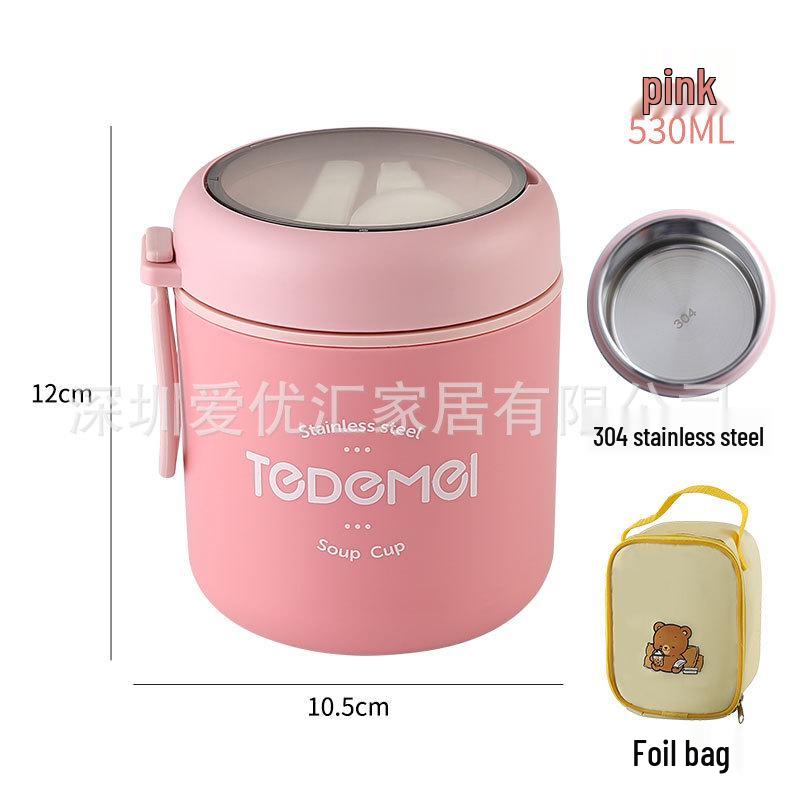 316 Stainless Steel Insulated Lunch Box and Soup Cup for Office Workers and Girls