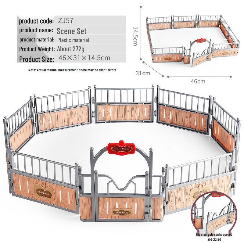 Farm Animal and Human Figures Playset with Fences: Rabbit, Sheep, Donkey, Cow - Parent-Child Simulation Toy