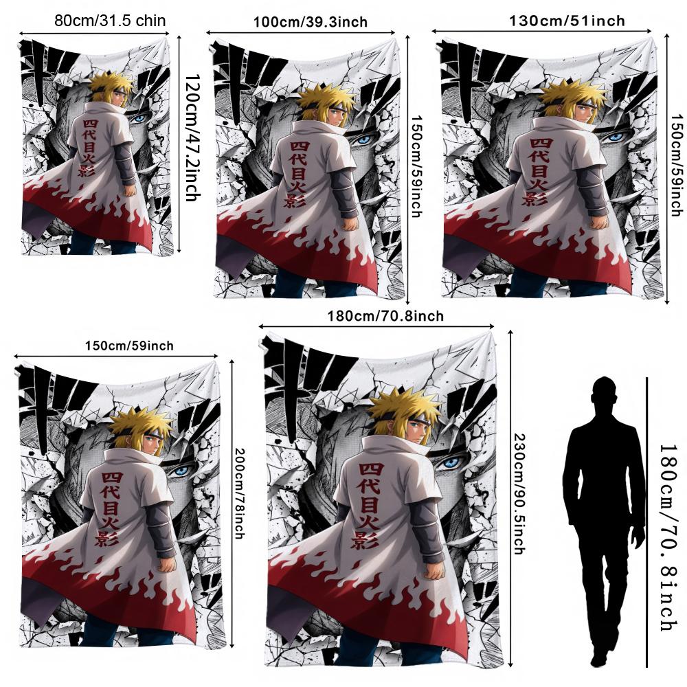 Legend Fourth Hokage Cartoon Anime Blanket Skinfriendly Soft Fleece Blanket For Living Room Bedroom Gaming Room Home Party Decor Memorial Gift