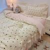 Sleepy Japanese Cream Wind Milk Velvet Lace Bedding Four Piece Set
