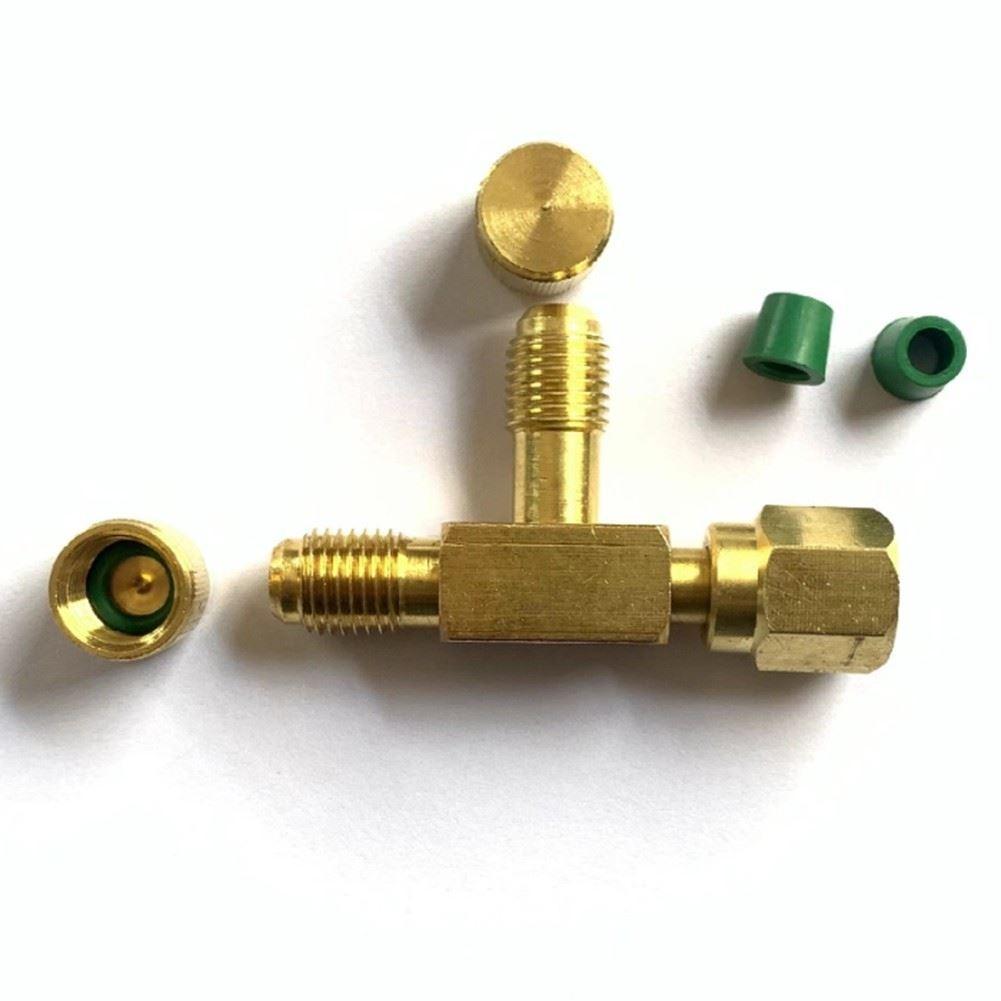 T-Adapter mit Drehgelenk 1/4 SAE Außengewinde Zubehör Pumpe Massives Messing