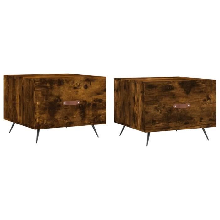 VidaXL Coffee Tables 2 Pcs Smoked Oak 50x50x40 Cm Engineered Wood 829343
