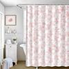 Blue Shower Curtain,Cotton Floral Cottagecore,Elegant Floral Fabric Shower Curtain Machine Washable Waterproof Bathroom Decor