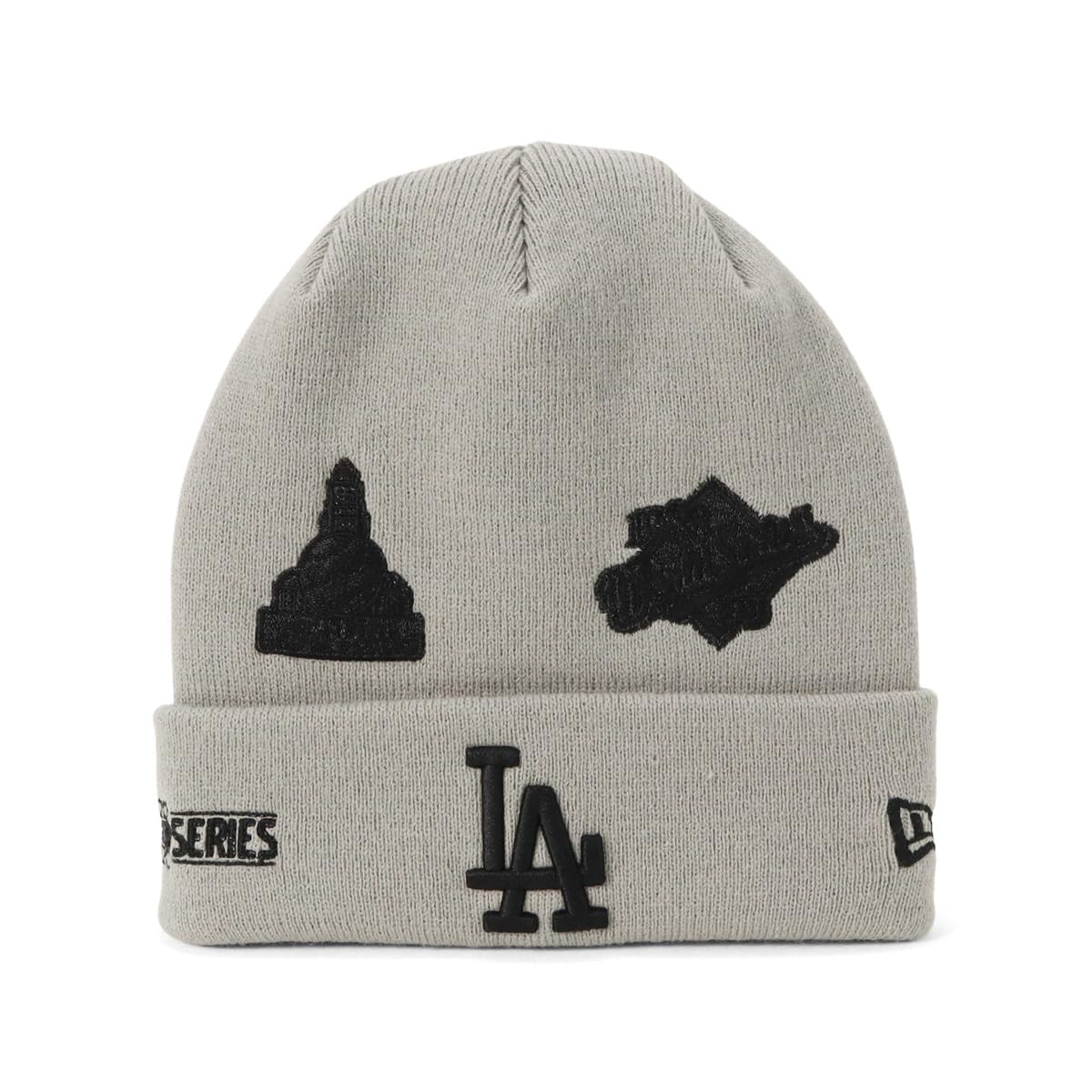

New Era MLB ONSPOTZ Exclusive Cuff Knit LA FREE Basic Cuff Knit MLB Allover Los Angeles Dodgers Hat, Gray,