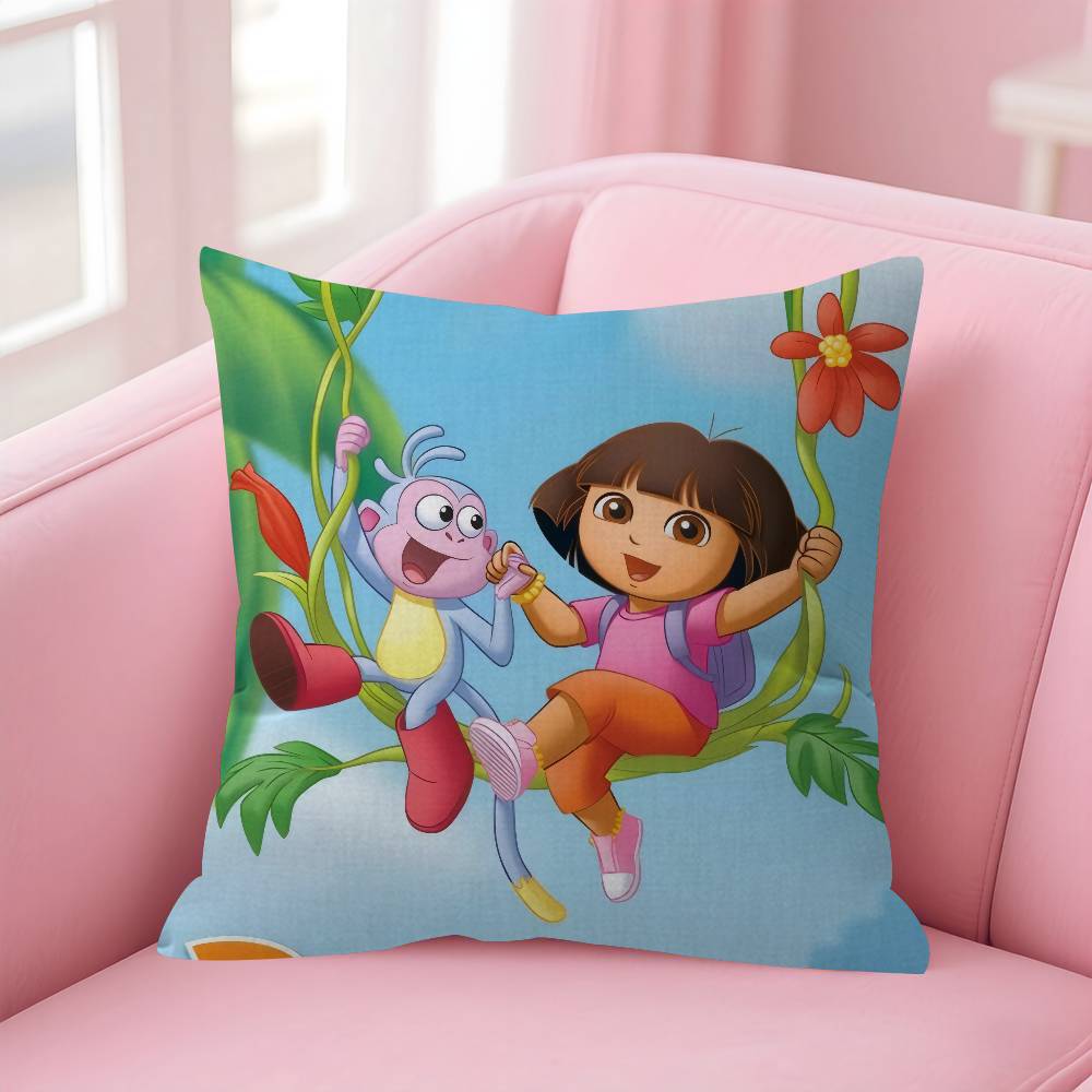 Cartoon Cute D-Dora Pillow Cover Sofa Cushion Cover Home Room Decoration Children Gift