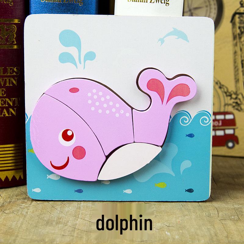 Animal 3D Wooden Jigsaw Puzzle Board for Toddlers (1-3 Years)