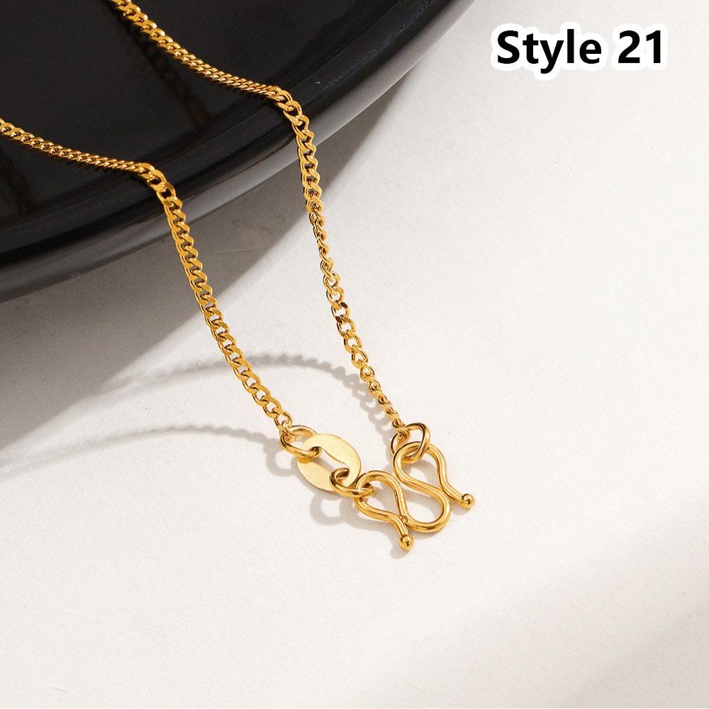 1Pcs New Titanium Steel Chain Necklace 45cm Non-fading Clavicle Chain All-match M-shaped Women's Simple Necklace
