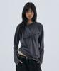 Diagonal Button Hoodie Charcoal