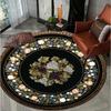 European Vintage Floral Round Carpet Ethnic Style Elegan Home Decor Rug Soft Non-slip Floor Mat for Living Room Bedroom