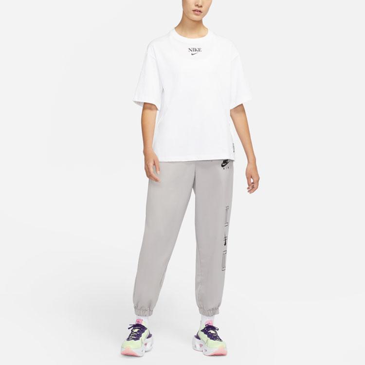 Nike Sportswear American Vintage Letter Logo Print Loose Sports Short Sleeve Drop Shoulder T-Shirt Women T-Shirt White DM7904-100