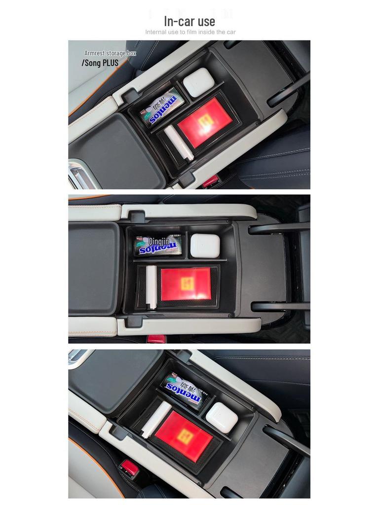 Compatible with 22 BYD Song PLUS Models: Armrest Box and Center Console Storage Organizer for Interior Decoration and Modification