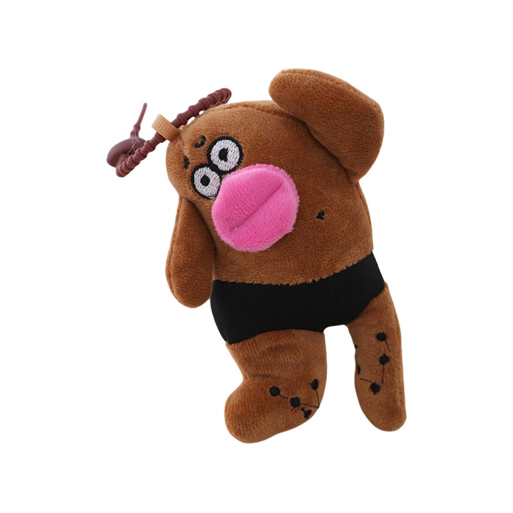 Funny Sausage Mouth Doll Keychain Cuteness Animal Plush Key Rings Decorative Key Accessory for Car Bag Decorating