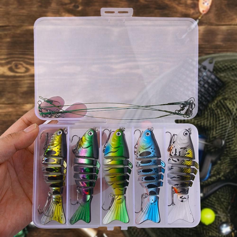 5Pcs Sinking Wobblers Fishing Lures Lifelike Multi Jointed Swimbait Artificial Bait Pike Carp Fishing Tools