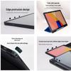 Samsung Galaxy Tab S9 Plus Leather Case, Non-Magnetic Tri-Fold Protective Stand Cover