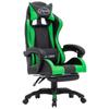 Day and Night - Day and Night Gaming Chair with Footrest In Green and Black Synthetic Leather