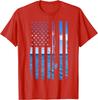 American Flag Fishing Rod Bass Fishing Fisherunisex Tshirt 100 Cotton Oneck Short Sleeve Summer Casual Unisexs Tshirt Streetwear