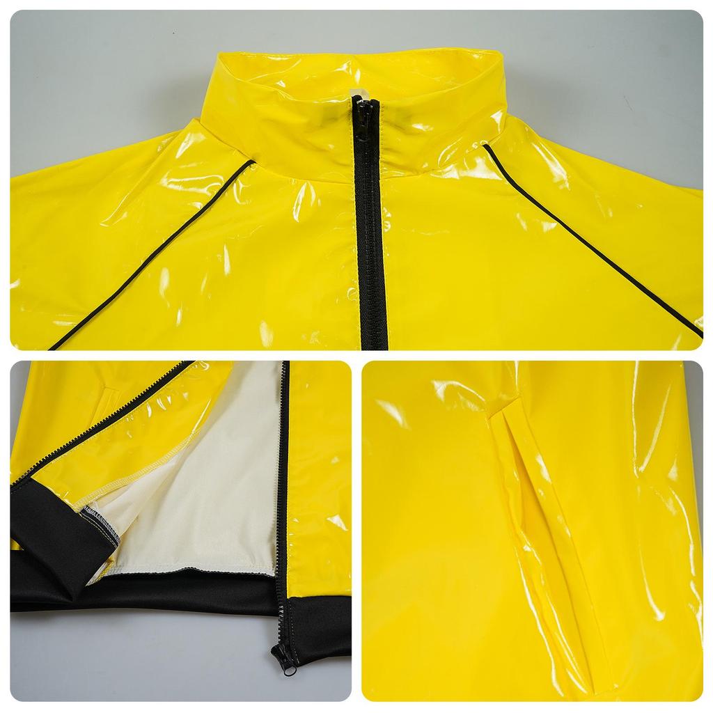 ManYi Duo Costume Cosplay Retro Disco in Pelle Verniciata - Brillante Outfit di Halloween Anime