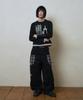 Lujeoseukeulleob Logo Layered Long Sleeve T-Shirt Black