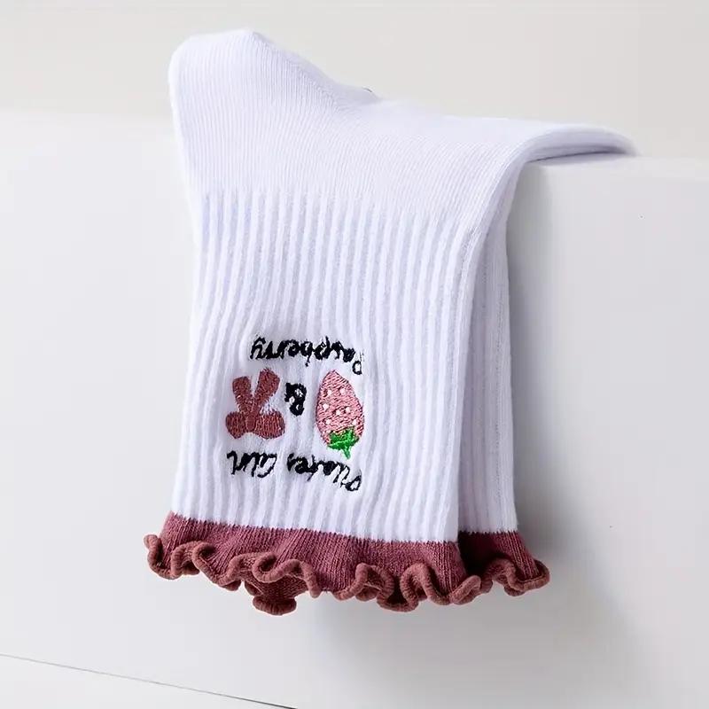 1 Pair Women'S Embroidered Prima Socks - Non-Slip Yoga & Pilates Socks Comfort Fit for All-Season Indoor Workouts