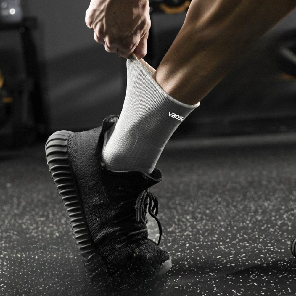 1 Pair Breathable Elastic Ankle Support Sleeves One Size For Running Basketball Cycling Sports Injury Prevention