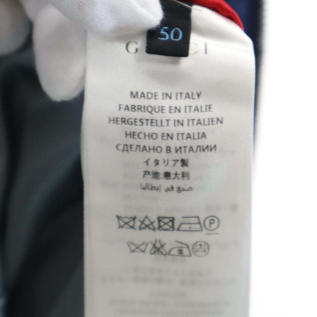 GUCCI 16AW Italian rayon blend Ghost all-over print Bomber Jacket 50 Navy Men's Used