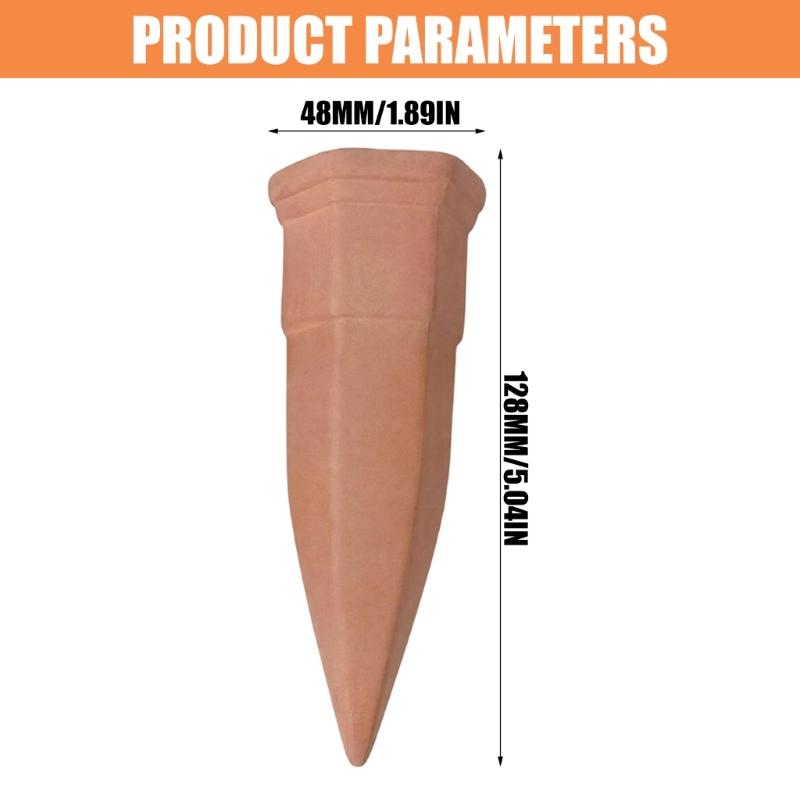 Watering Spikes for Indoor Pots, Set of 4 Porous Ceramic Irrigation Stakes, Tapered Watering Support for Window Pots and Balcony Containers