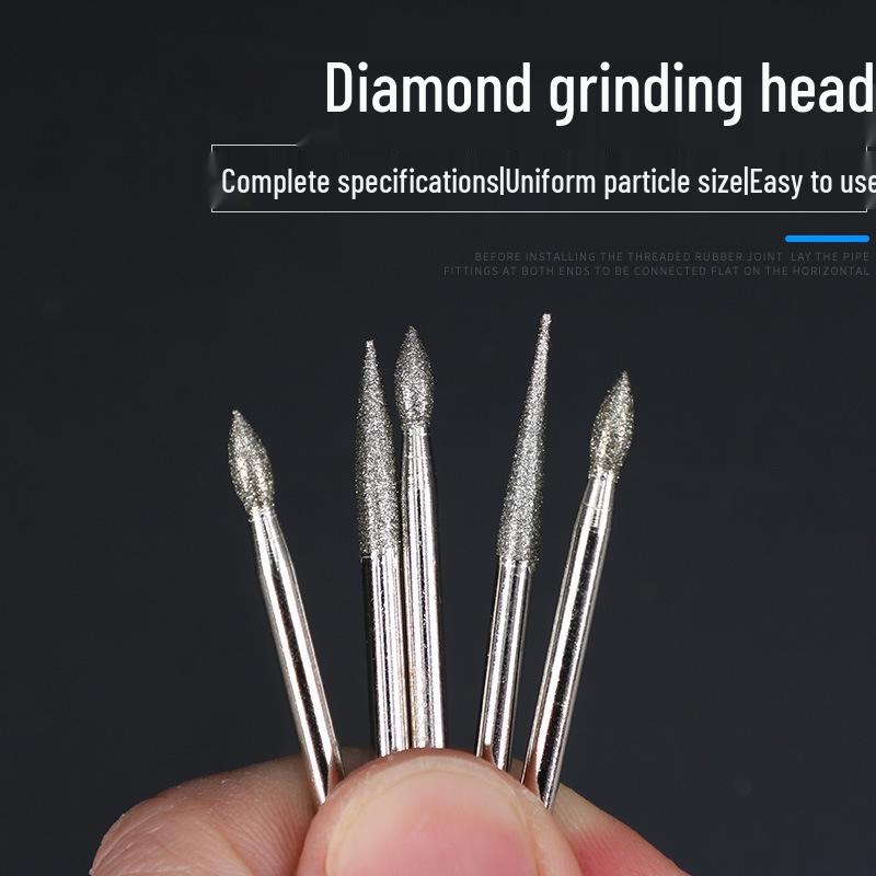 

Alloy Jade Carving Tool: Emery Grinding Needle with 3mm Cylindrical & Pointed Polishing Head Pointed 3mm Shank [30 pcs]