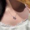 Premium Sense Full Diamond Presbyopia Tetragonal Star Pendant Collarbone Chain Light Luxury Design Sense Simple Zircon Necklace