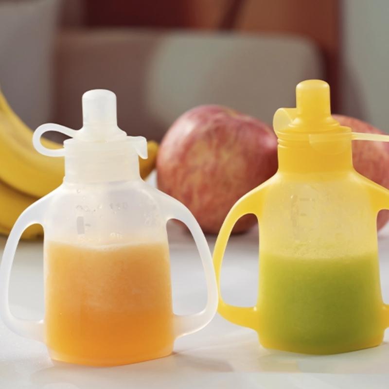 Baby Food Storage Bag Reusable Squeeze Storage Container Food-grade Silicone Box Case for Travel Daily 110ml