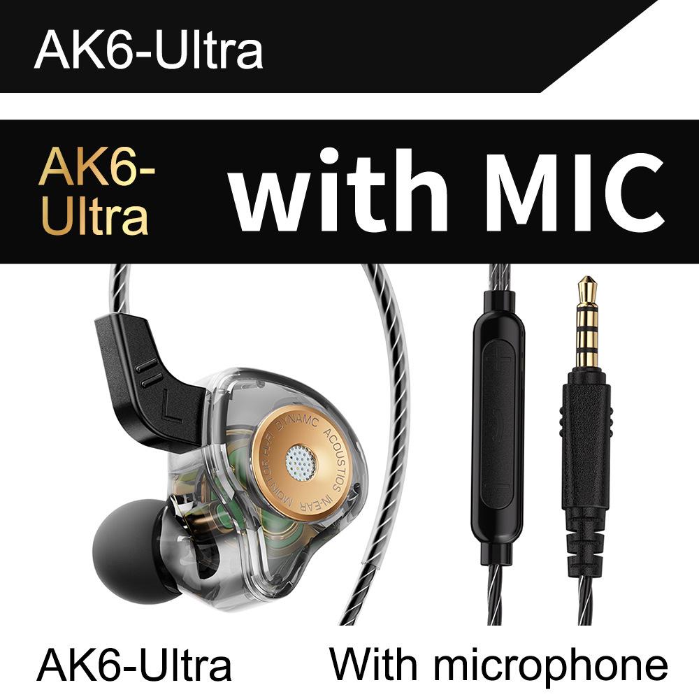 QKZ AK6-Ultra Wired In-Ear Dynamic Headphones with Mic for Monitoring and Running