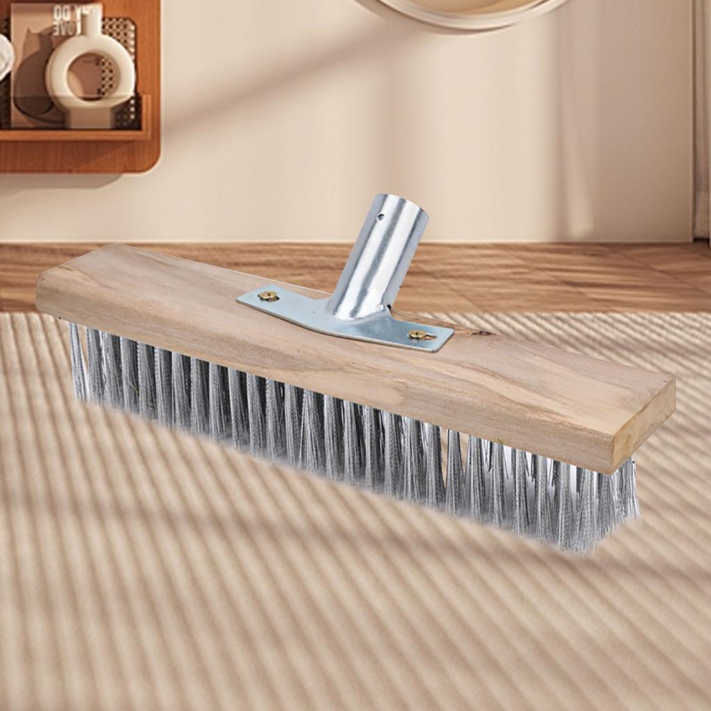 30CM Rough Surface Brush Versatile Stainless Steel Reliable Rugged Deck Scrubber Brush for Garages Concrete