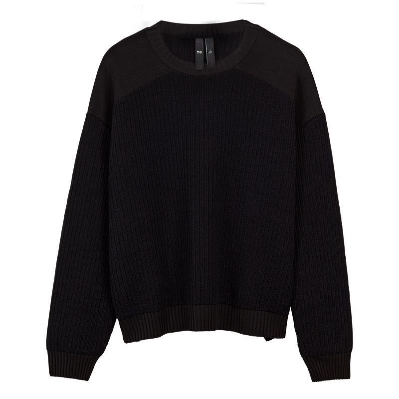 Y-3 Utility Crew Autumn Winter Knit Sweater Men sweater Black 39-H63084