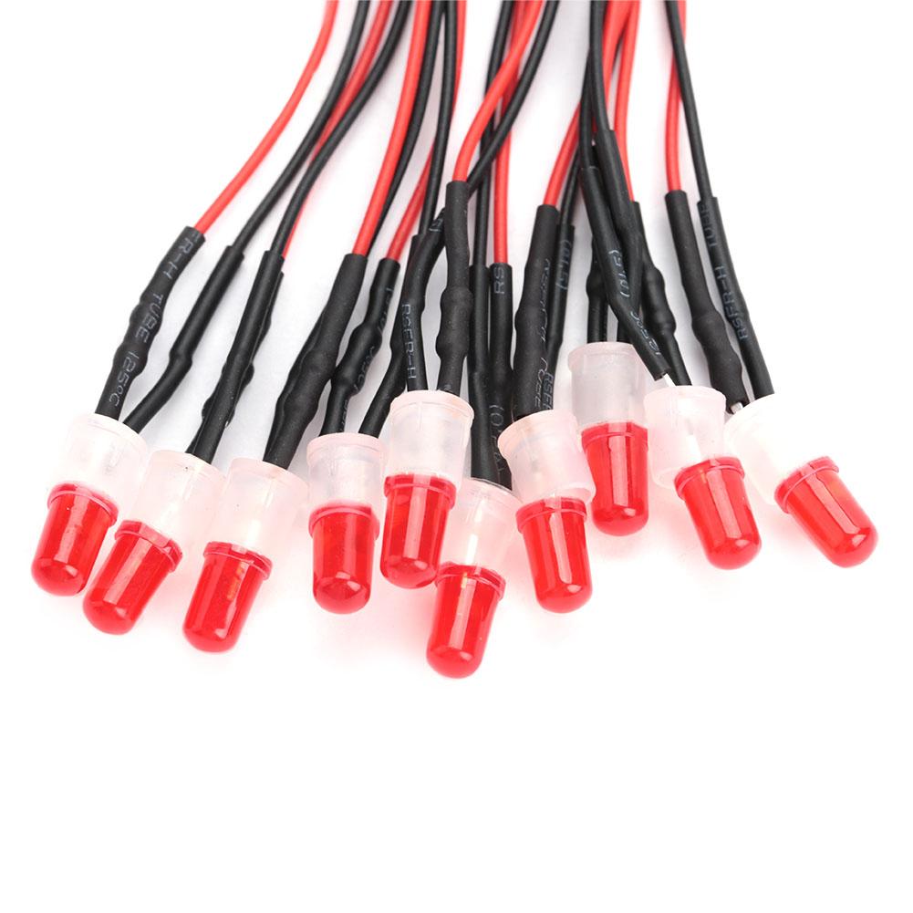 10 Stück 12V 8mm Vorverdrahtete Konstante LED Leuchtdiode Ultra Helle Wasserklare Birnen (# 02)